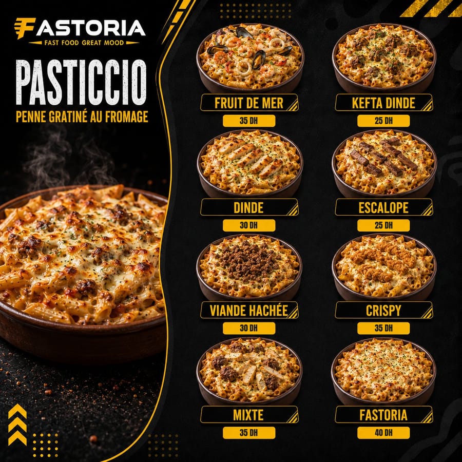 Pasticcio FASTORIA — penne gratiné au fromage